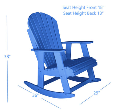 blue poly rocking chair dimensions