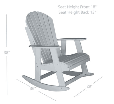 grey poly rocking chair dimensions