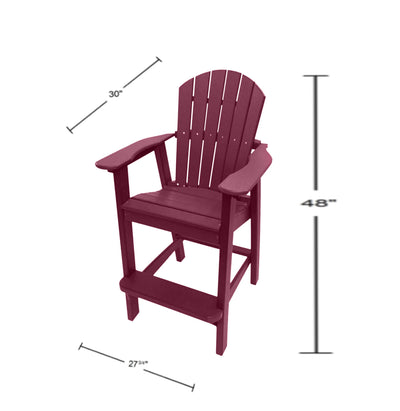 dark red tall adirondack chair dimensions