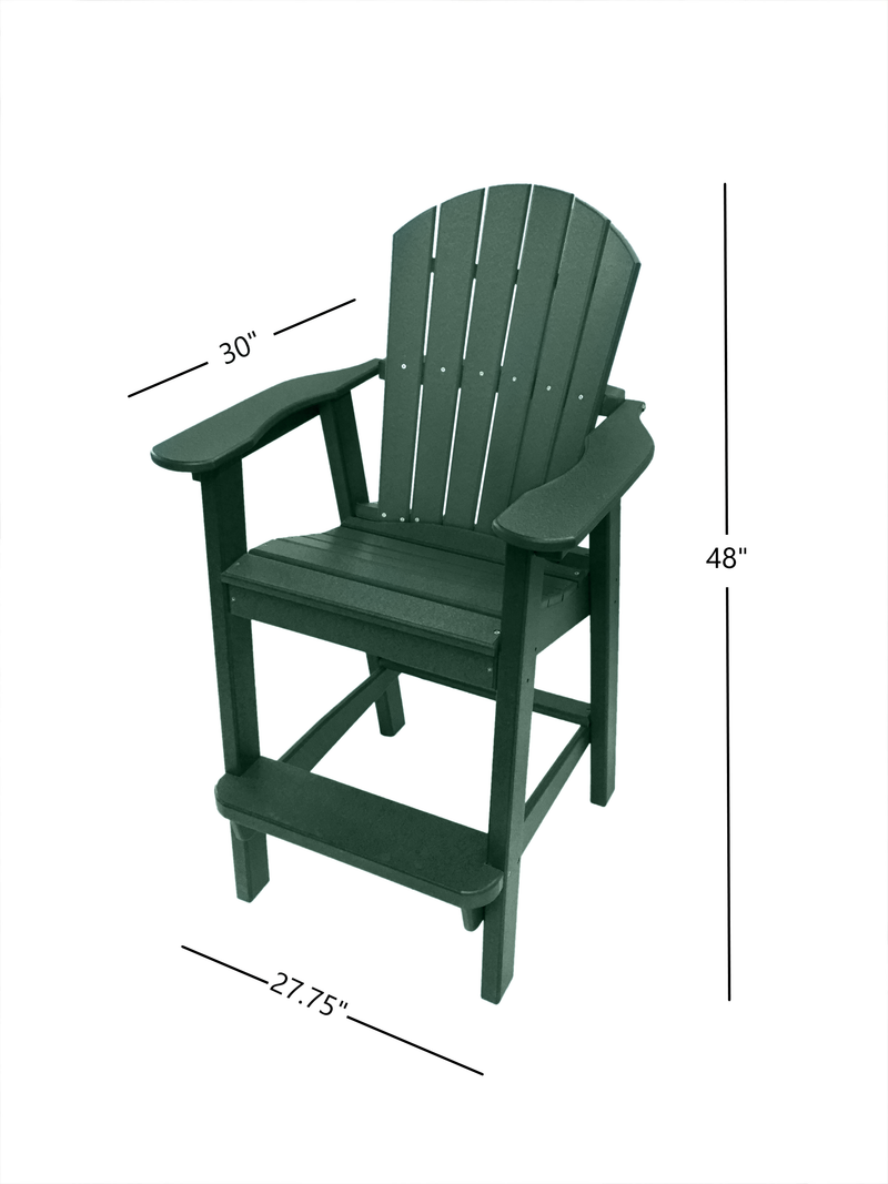 green tall adirondack chair dimensions