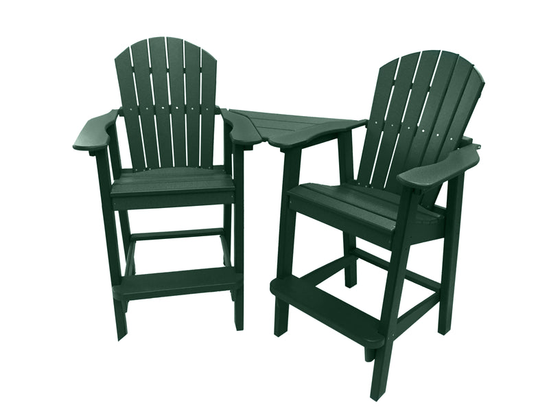 green poly tall adirondack chairs with table