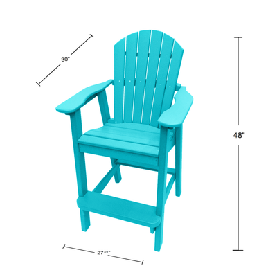 teal tall adirondack chair dimensions
