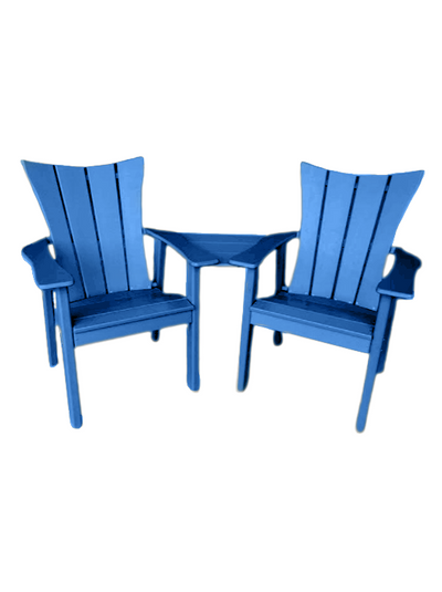 blue outdoor dining chair set of 2 with scooped backs