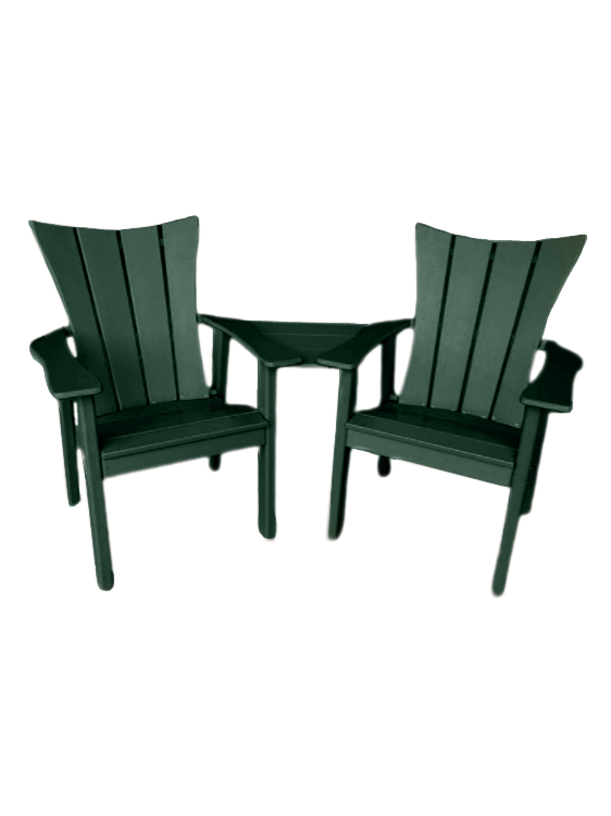 green outdoor dining chair set of 2 with scooped backs
