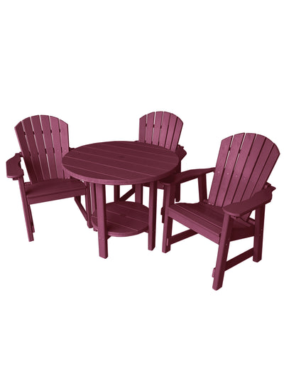 dark red poly outdoor dining set