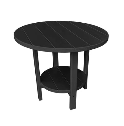 black round outdoor dining table