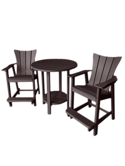 brown tall outdoor bistro set