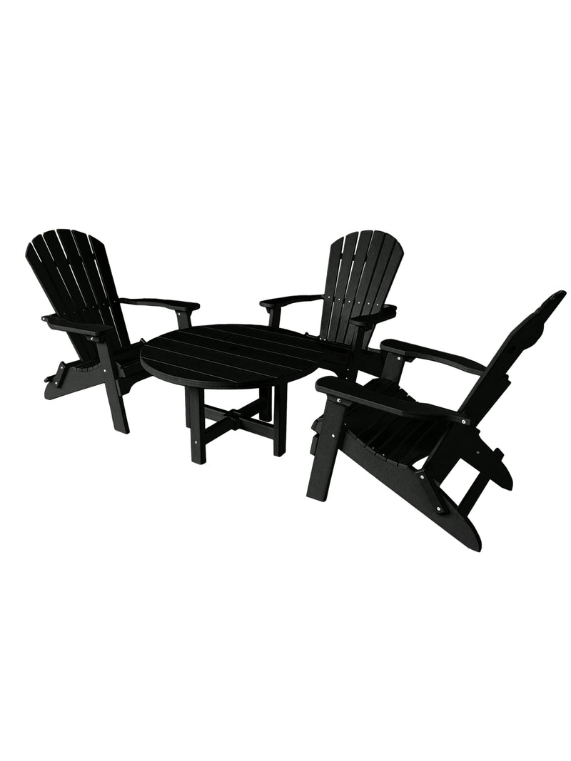 black poly outdoor coffee table set
