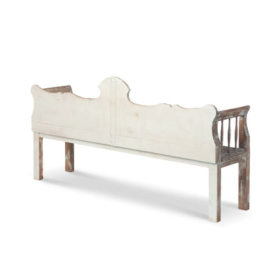 French Country Distressed Wood Bench