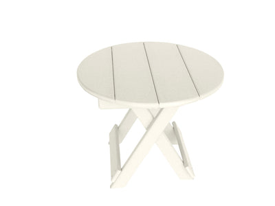 white poly adirondack side table