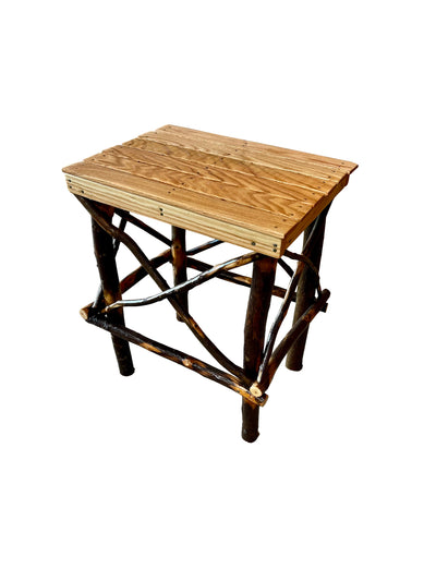 Hickory Slatted Side Table