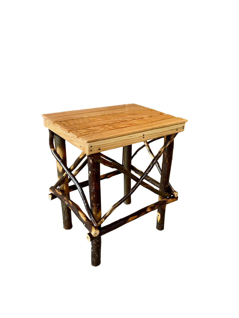 Hickory Slatted Side Table