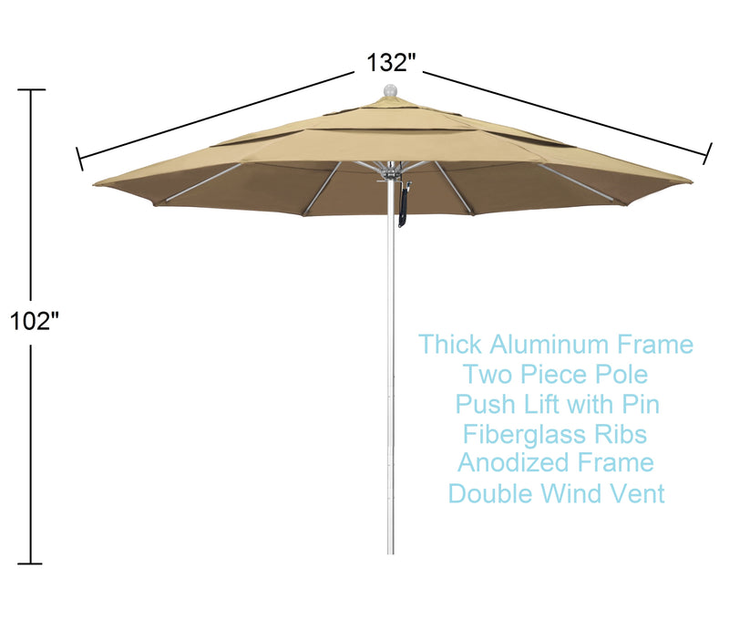 beige 11 ft patio umbrella dimensions