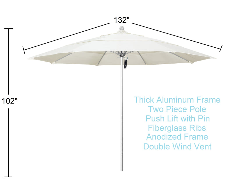 canvas 11 ft patio umbrella dimensions
