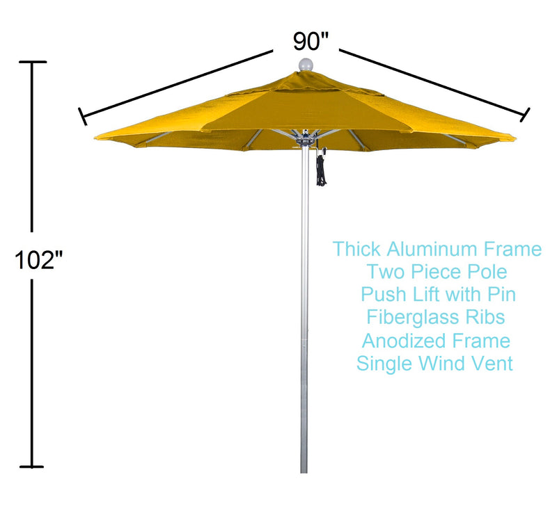 7.5 ft patio umbrella yellow dimensions and benefits