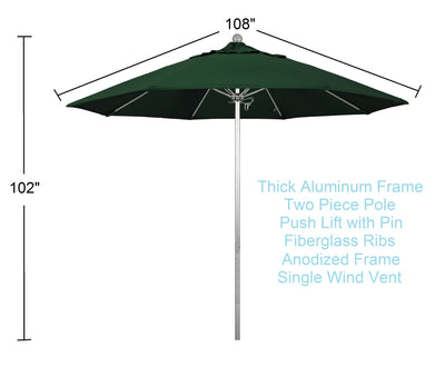 9 ft patio umbrella green dimensions and benefits