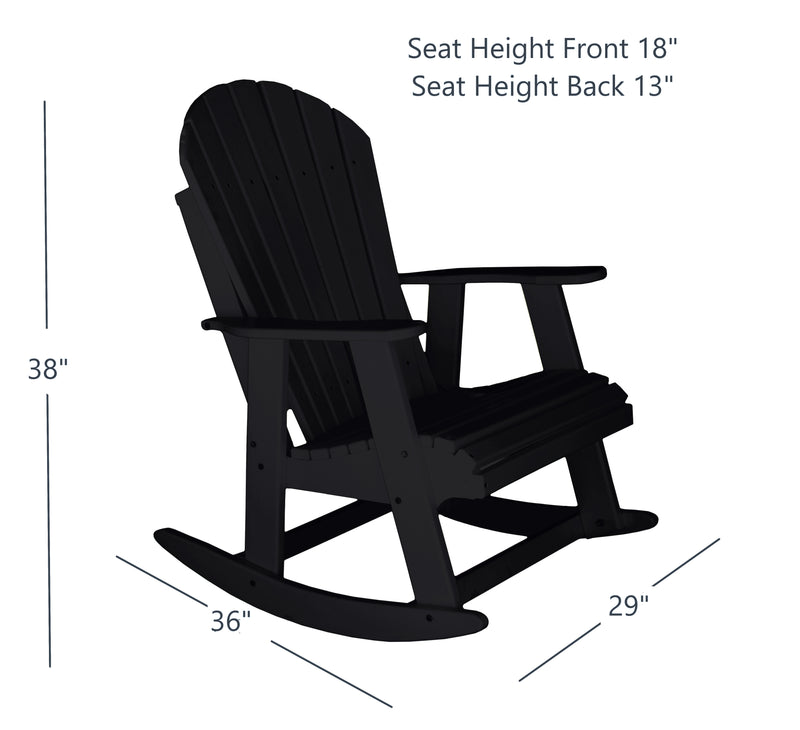 black poly rocking chair dimensions