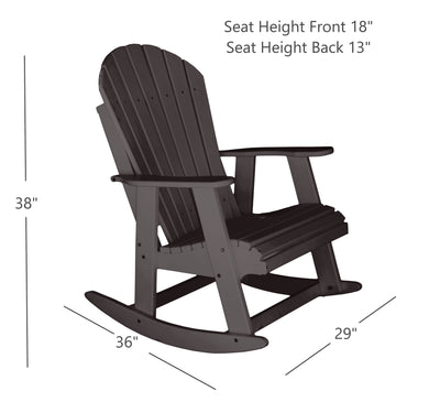 brown poly rocking chair dimensions
