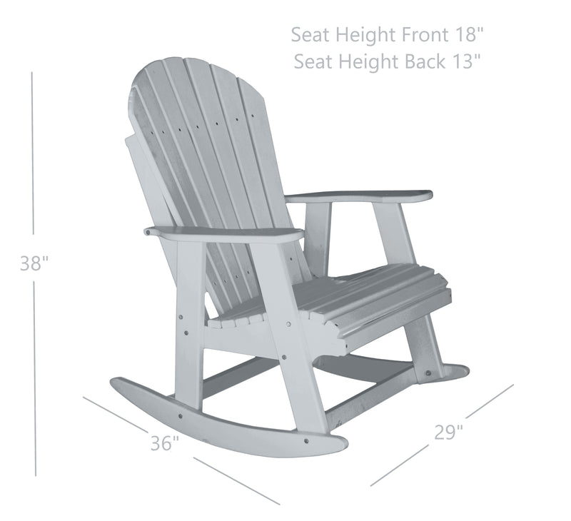 grey poly rocking chair dimensions