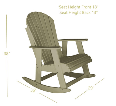 tan poly rocking chair dimensions