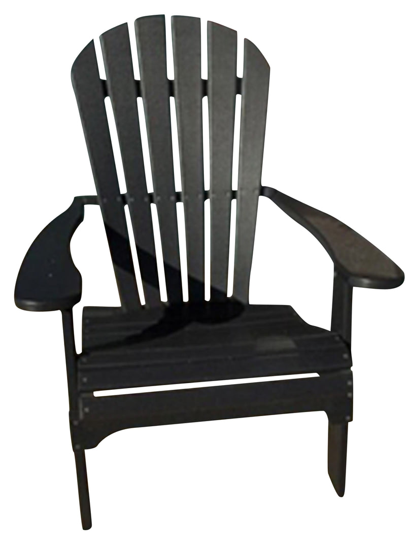 black folding poly adirondack chair