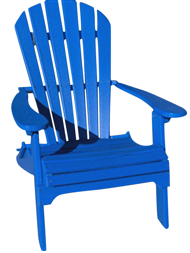 blue folding poly adirondack chair