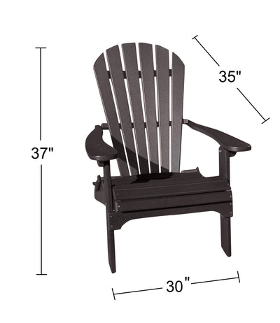 brown poly adirondack chair dimensions