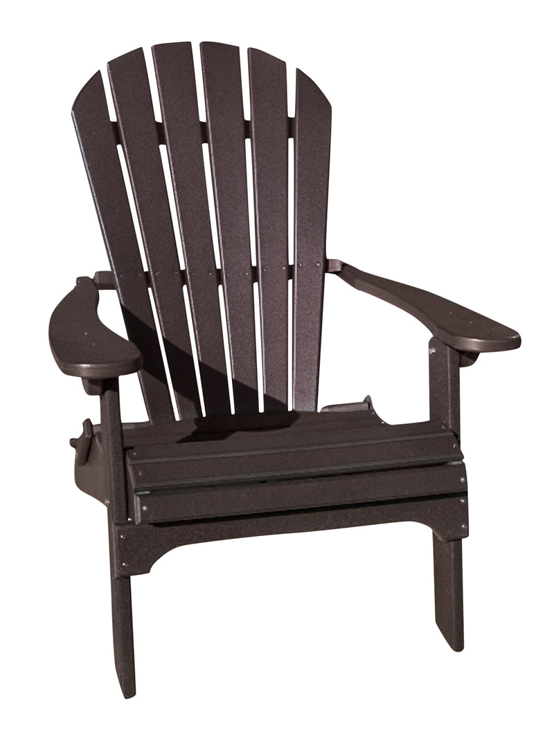 brown folding poly adirondack chair