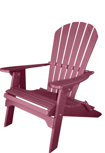 dark red folding poly adirondack chair