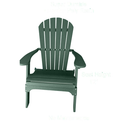 green folding poly adirondack chair