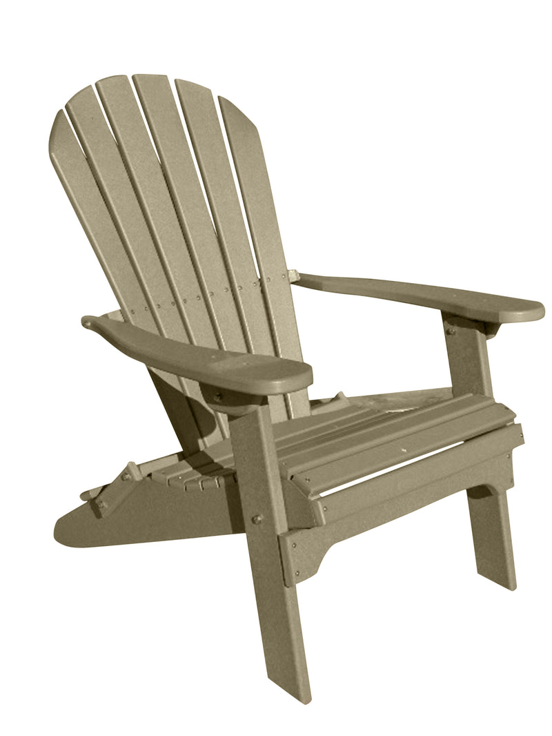 tan folding poly adirondack chair