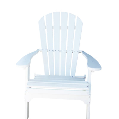 white folding poly adirondack chair