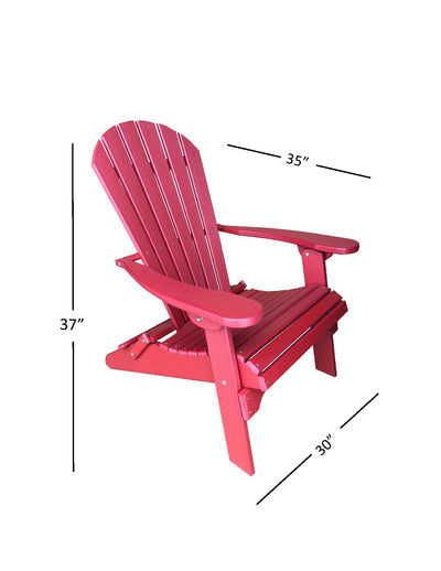 cranberry red poly adirondack chair dimensions