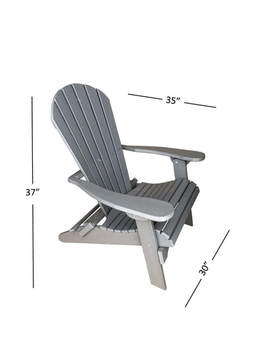 grey poly adirondack chair dimensions