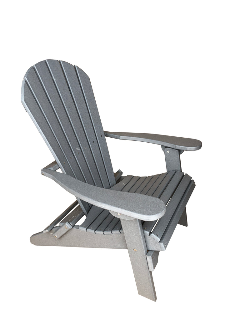 grey folding poly adirondack chair
