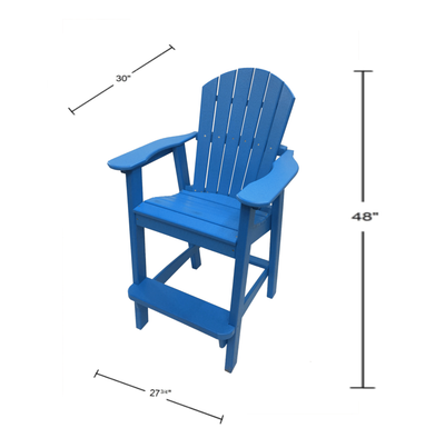 tall adirondack chair dimensions blue