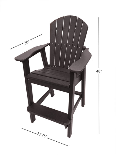 tall adirondack chair dimensions brown
