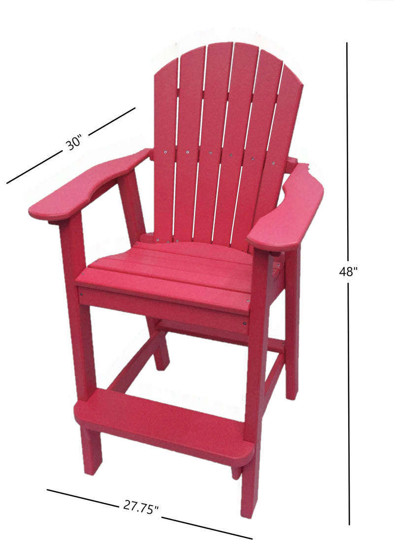 tall adirondack chair dimensions red