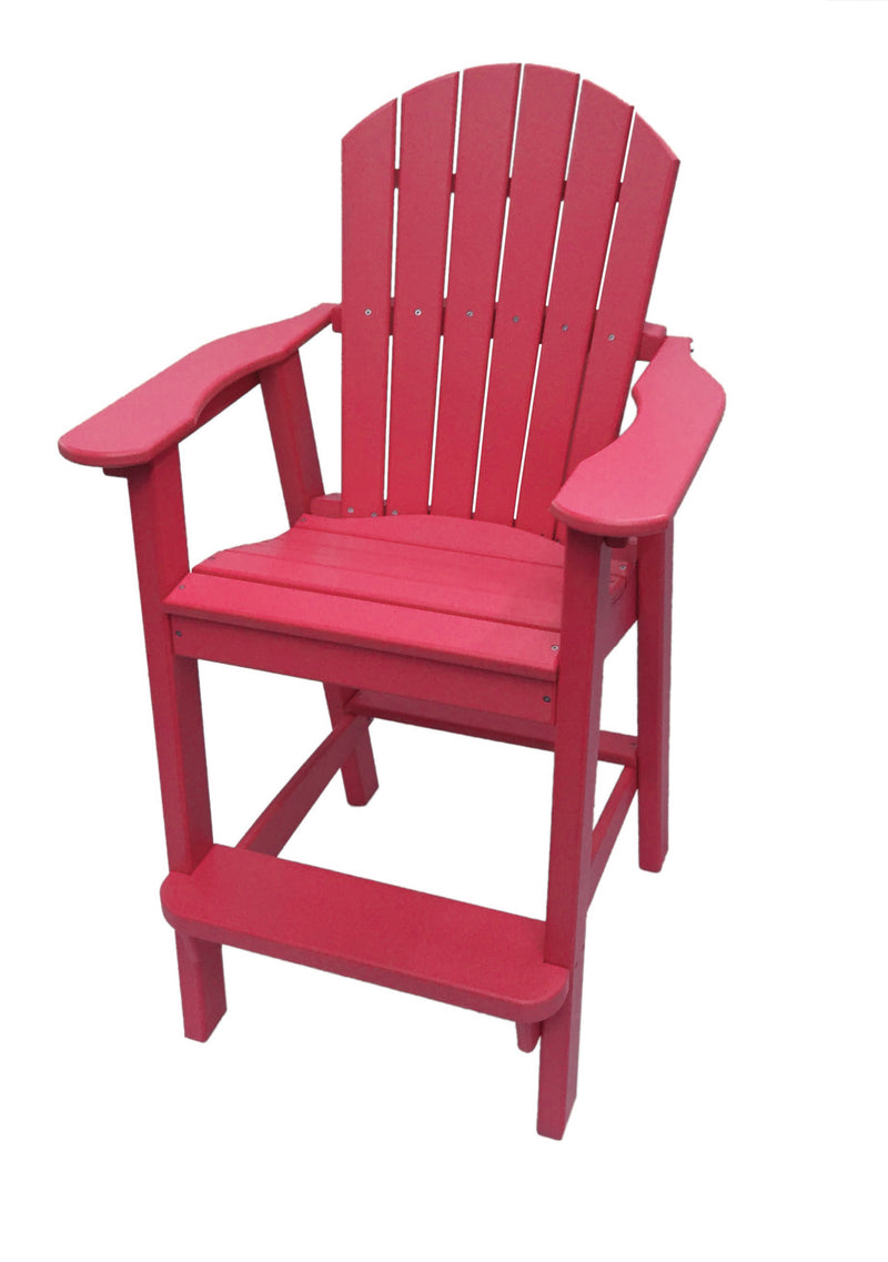 cranberry red poly balcony chair