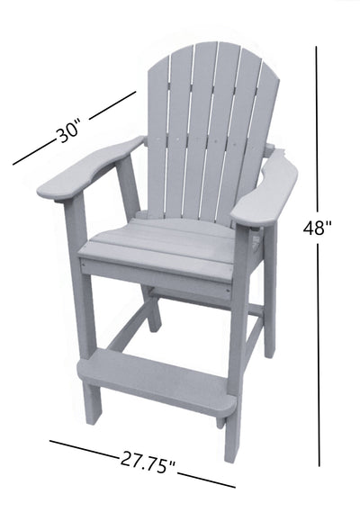 tall adirondack chair dimensions grey