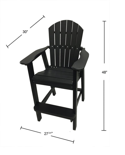 black tall adirondack chair dimensions