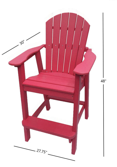 red tall adirondack chair dimensions