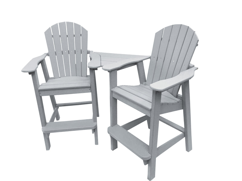 grey poly tall adirondack chairs with table