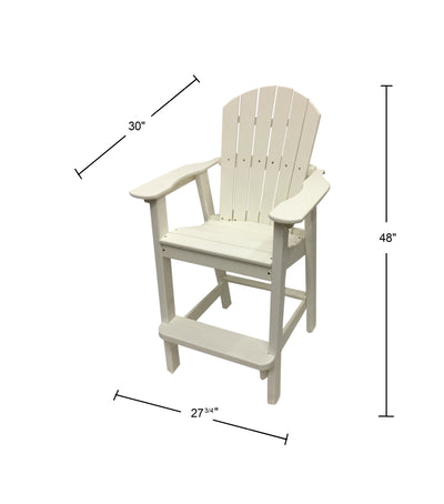 white tall adirondack chair dimensions
