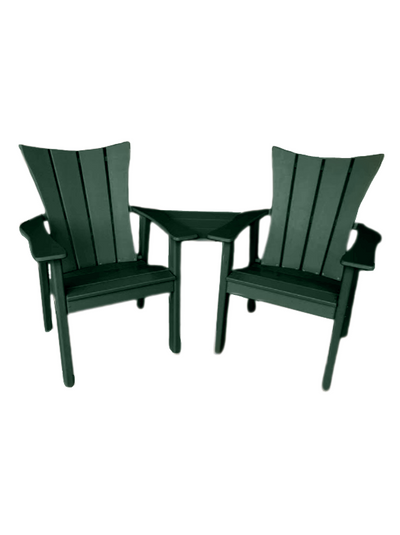 green outdoor dining chair set of 2 with scooped backs