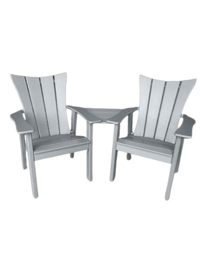 grey outdoor dining chair set of 2 with scooped backs