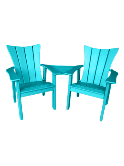 teal outdoor dining chair set of 2 with scooped backs