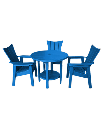 blue modern outdoor dining set 