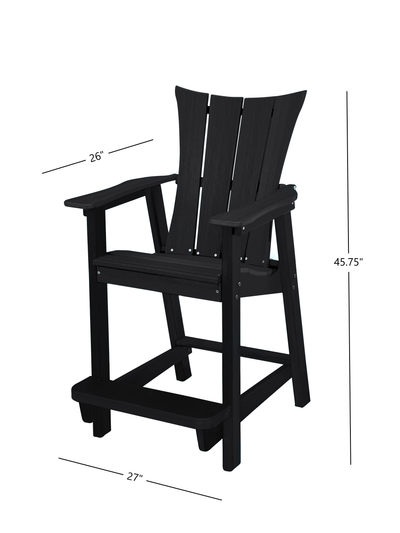 black tall bistro chair dimensions