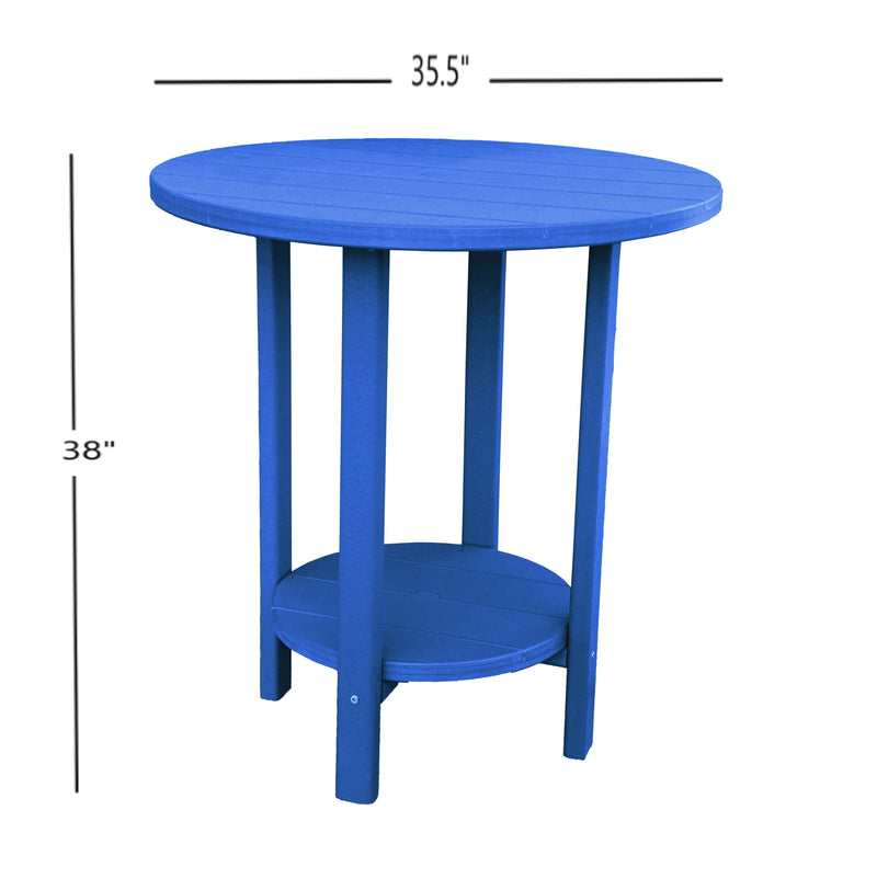 blue tall outdoor bistro table dimensions